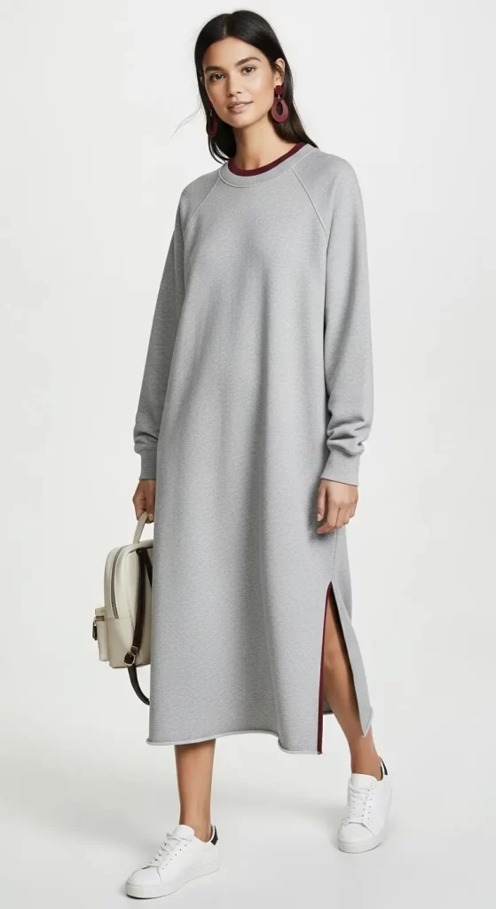 The Cozy Side-Slit Sweatshirt Dress The Cozy Side-Slit Sweatshirt Dress