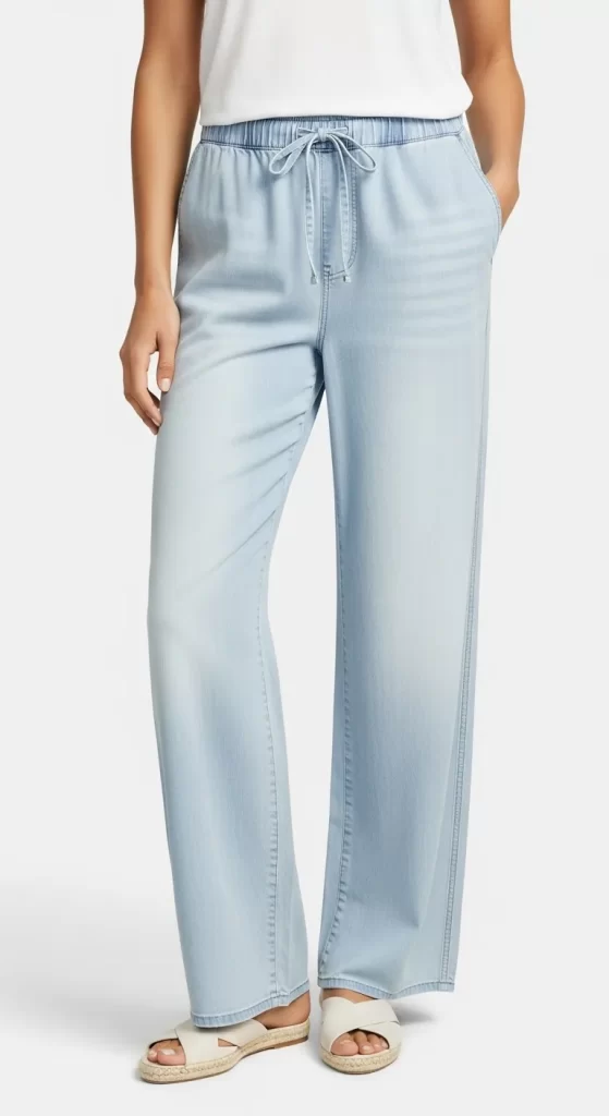 The Effortless Wide-Leg Drawstring Jeans
