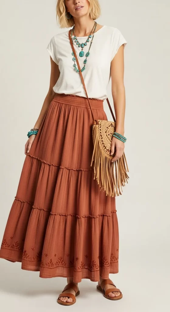 The Bohemian Tiered Maxi Skirt The Bohemian Tiered Maxi Skirt