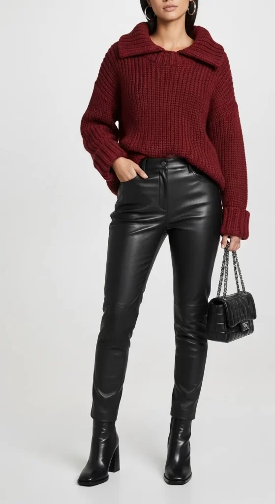 The Confident Leather and Knit Combo