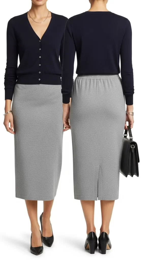 The Polished Cardigan and Pencil Skirt The Polished Cardigan and Pencil Skirt