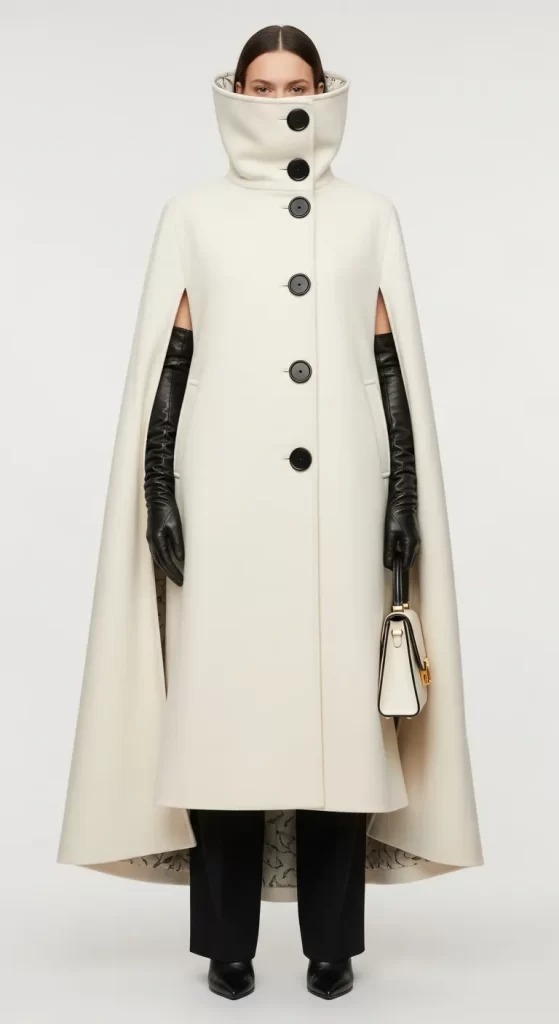 The Awe-Inspiring Ivory Cape Coat