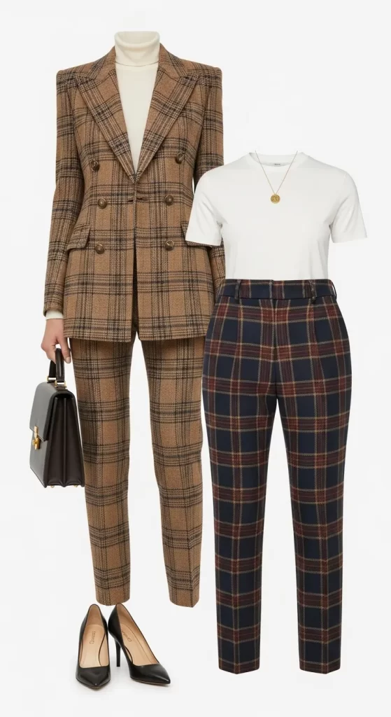 The Structured Plaid Power Suit