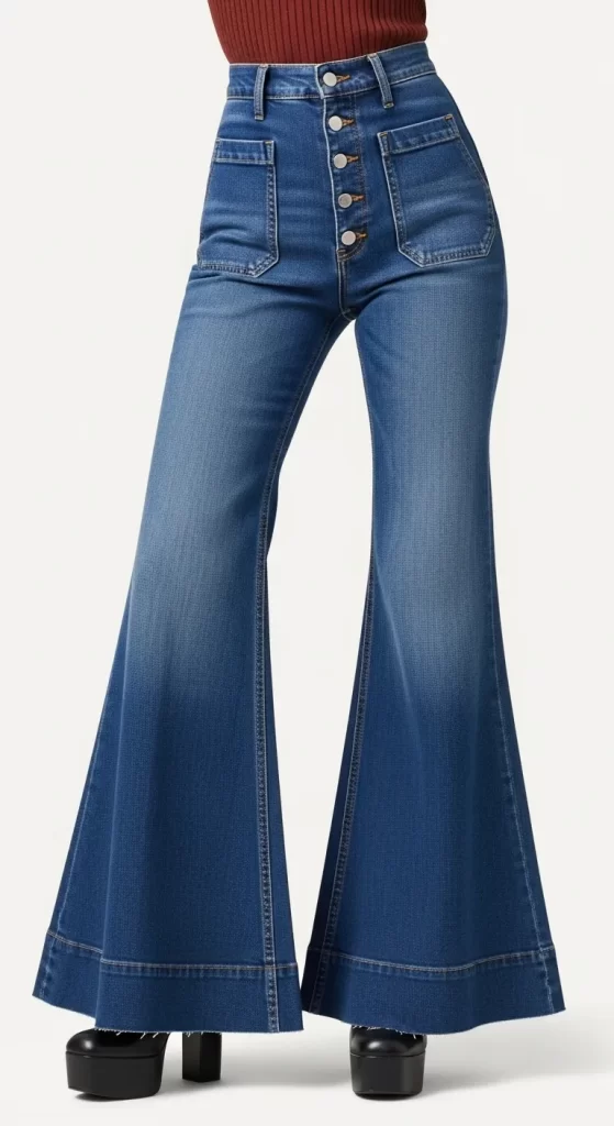 The Retro Button-Fly Flared Jeans