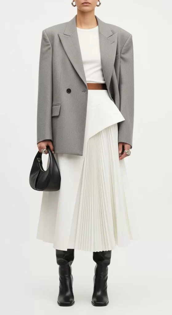 The Sculptural White Skirt