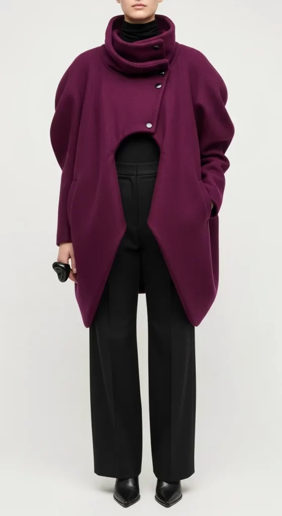 The Plum Avant-Garde Cocoon Coat