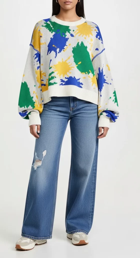 The Artistic Splatter Knit Sweater