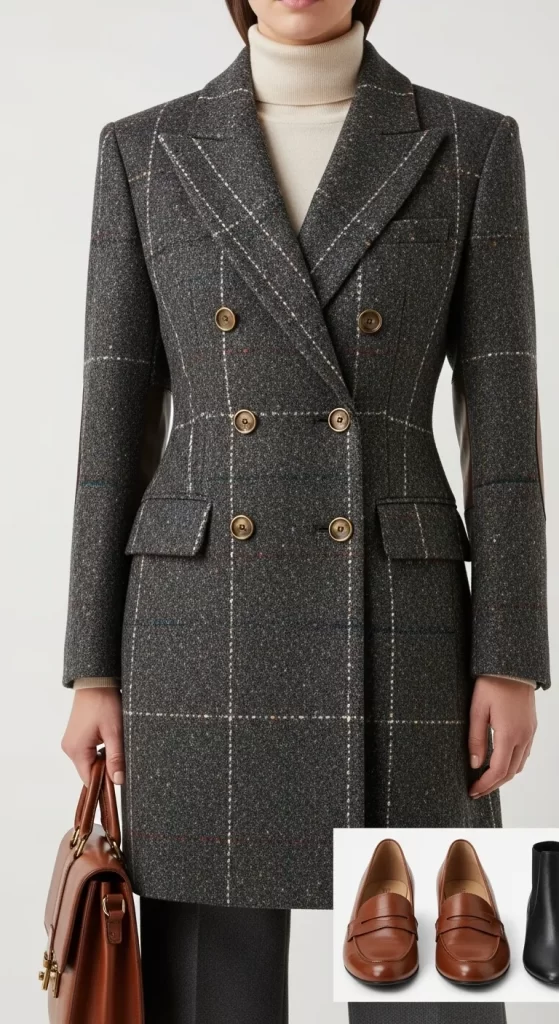 The Heritage Tweed Elbow Patch Coat