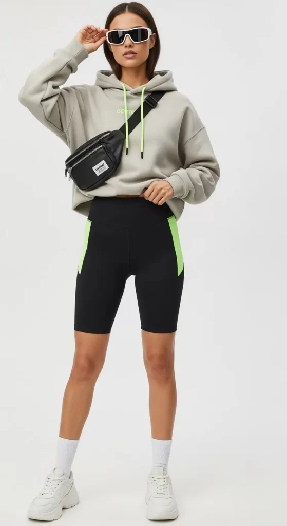 The Athleisure Hoodie and Cycling Shorts The Athleisure Hoodie and Cycling Shorts