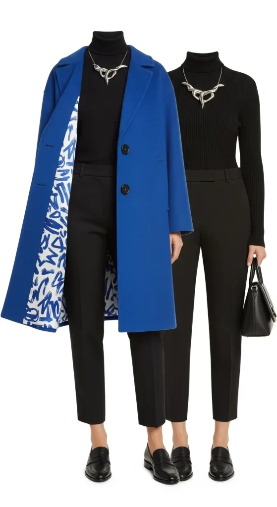 The Cobalt Canvas Statement Coat