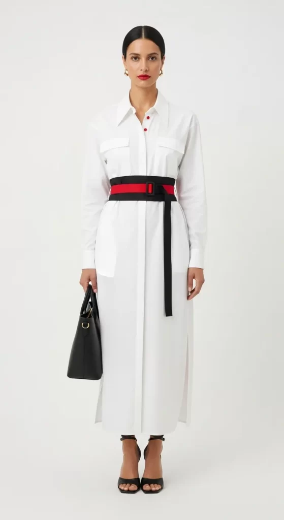 The Belted White Shirt Dress The Belted White Shirt Dress