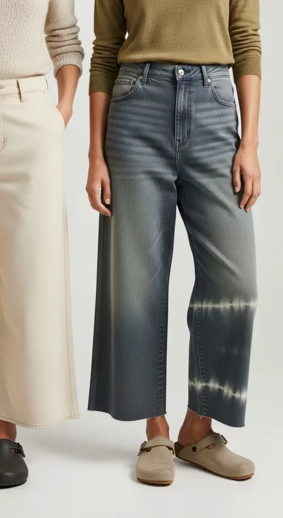 The Tie-Dye Wide-Leg Cropped Jeans