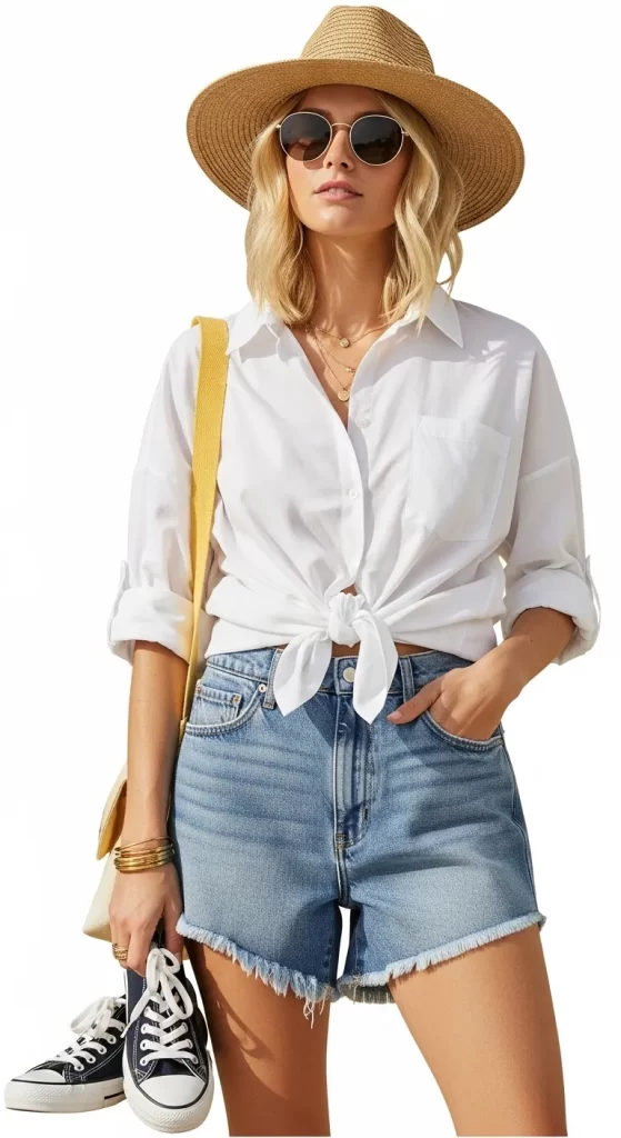 The Casual Chic Denim Shorts Look The Casual Chic Denim Shorts Look