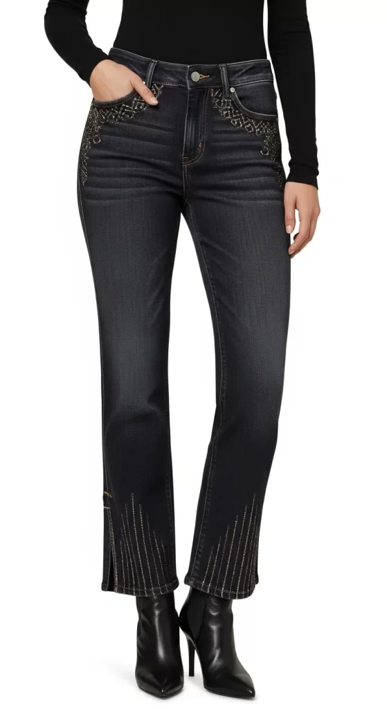 The Embellished Flared Ankle Jeans