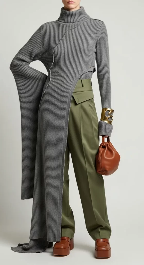 The Asymmetrical Knit Statement