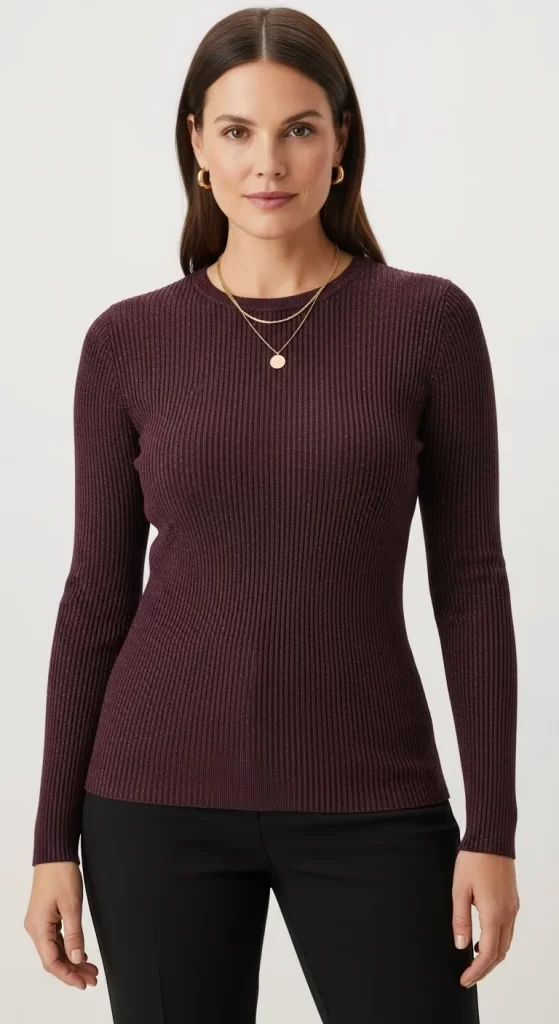 The Shimmering Ribbed Pullover