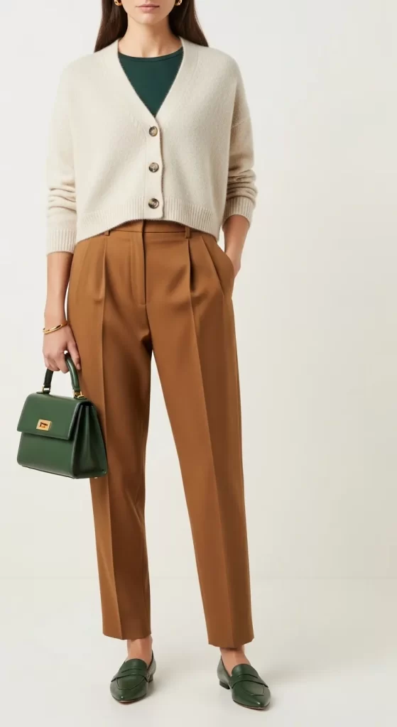 The Cozy Cardigan and Tailored Trousers The Cozy Cardigan and Tailored Trousers