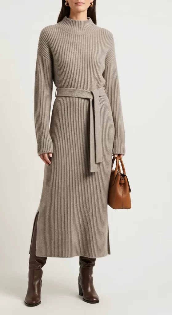 The Cozy Ribbed Sweater Dress