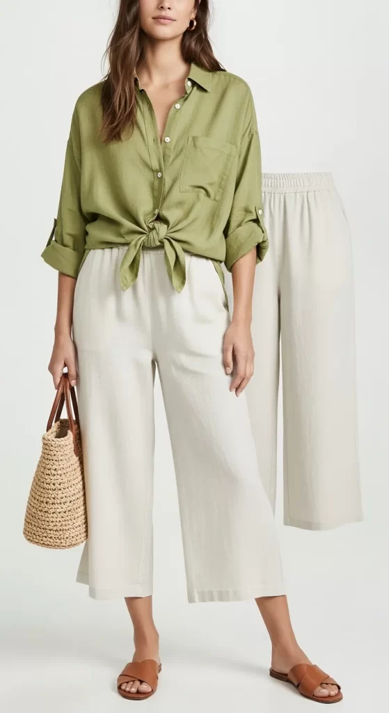 The Linen Shirt and Culottes Combo The Linen Shirt and Culottes Combo