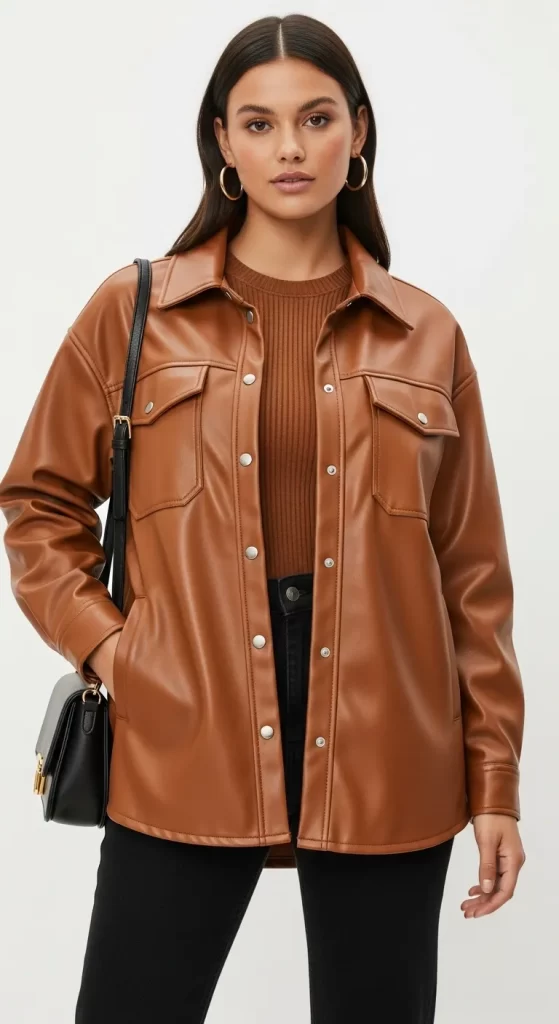 The Chic Faux Leather Shacket The Chic Faux Leather Shacket