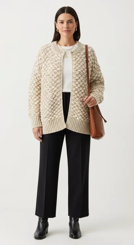 The Creamy Cobblestone Cardigan