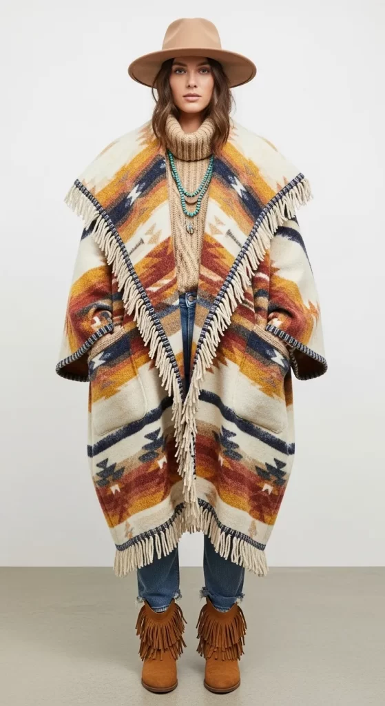 The Artisan Fringe Blanket Coat