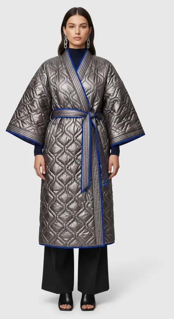  The Midnight Quilted Kimono Coat