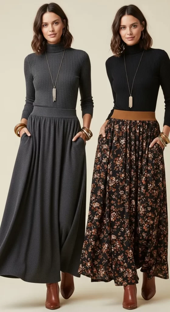 The Effortless Maxi Skirt & Turtleneck