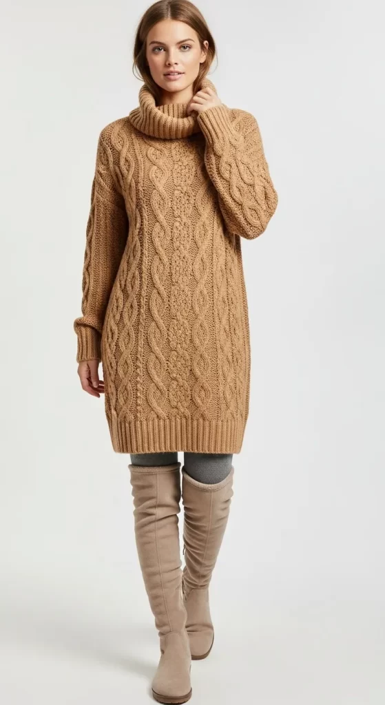 The Cozy Cable-Knit Dress