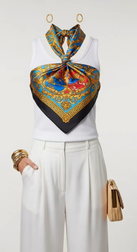 The Statement Silk Scarf Top