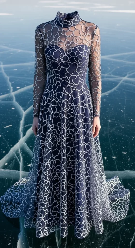 The Frosted Lace A-Line Gown