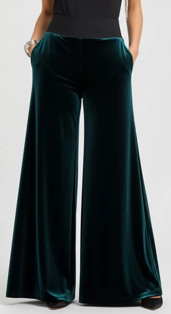 The Emerald Velvet Palazzo Pants