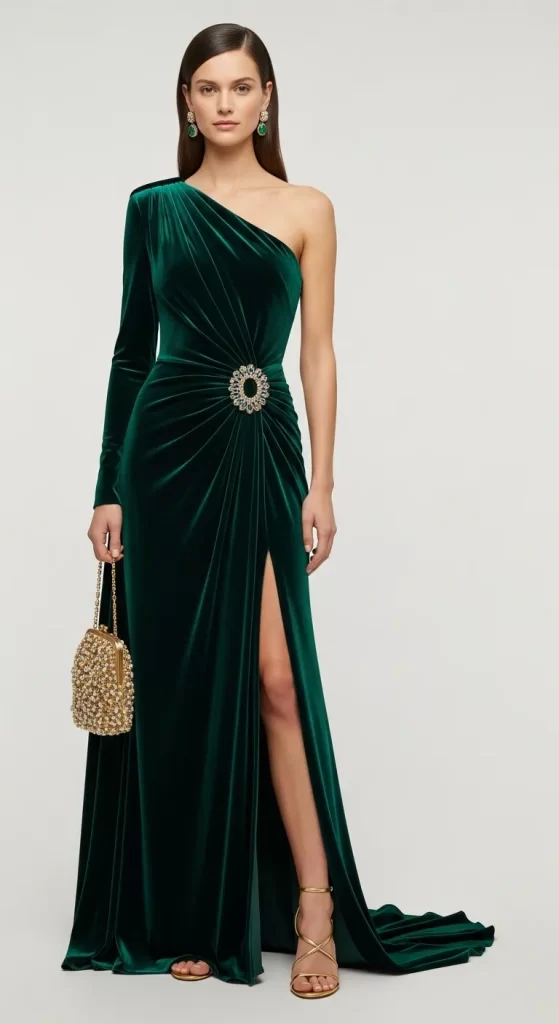 The Emerald Velvet Vision Gown