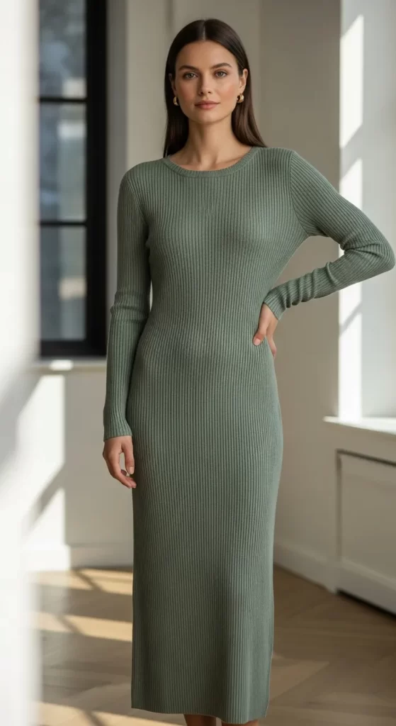  The Sleek Ribbed-Knit Dress