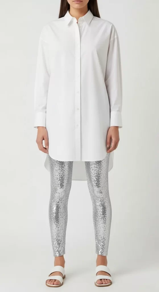 Crisp White & Dazzling Sequins