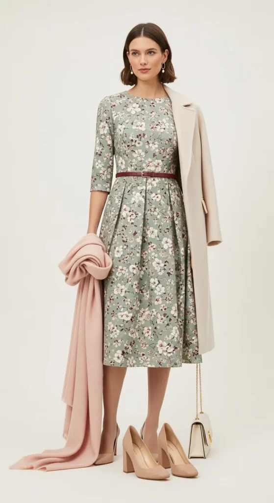 The Sage Garden Pleated Dress