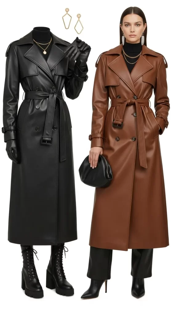 The Statement-Making Faux Leather Trench