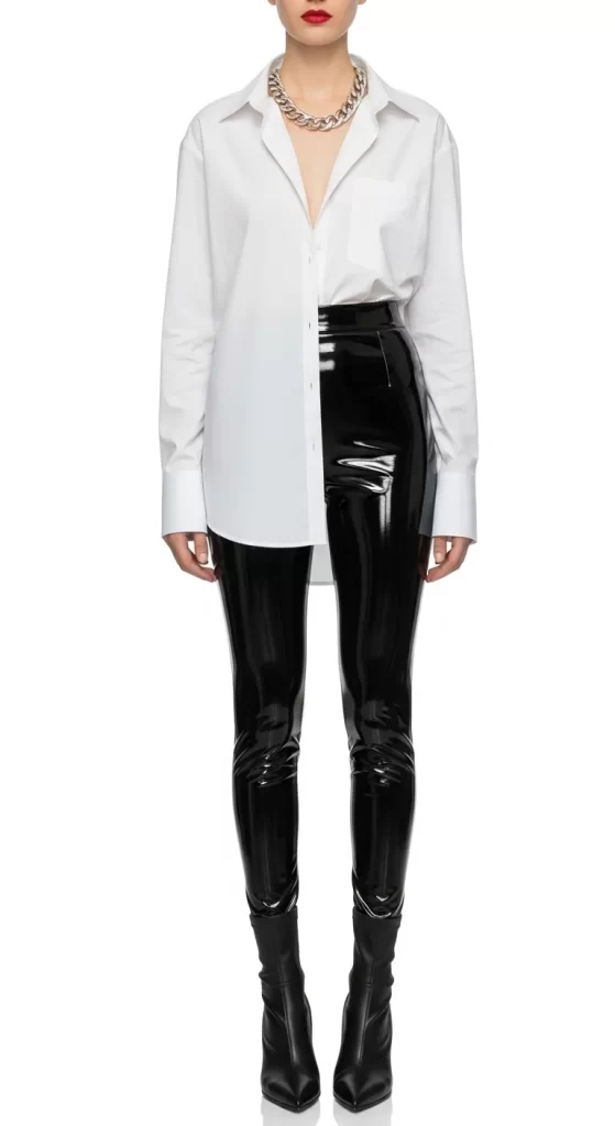 The High-Contrast Vinyl Leggings