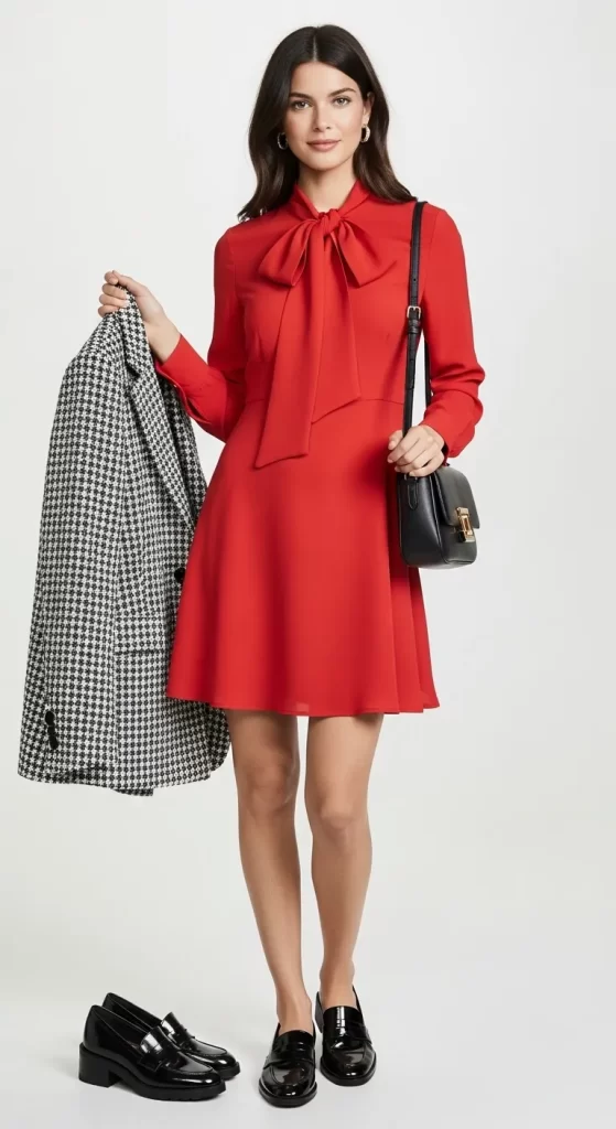  The Polished Pussy-Bow Dress