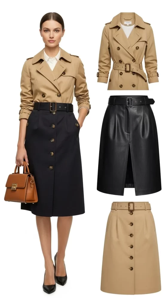 The Sleek A-Line Leather Skirt The Sleek A-Line Leather Skirt