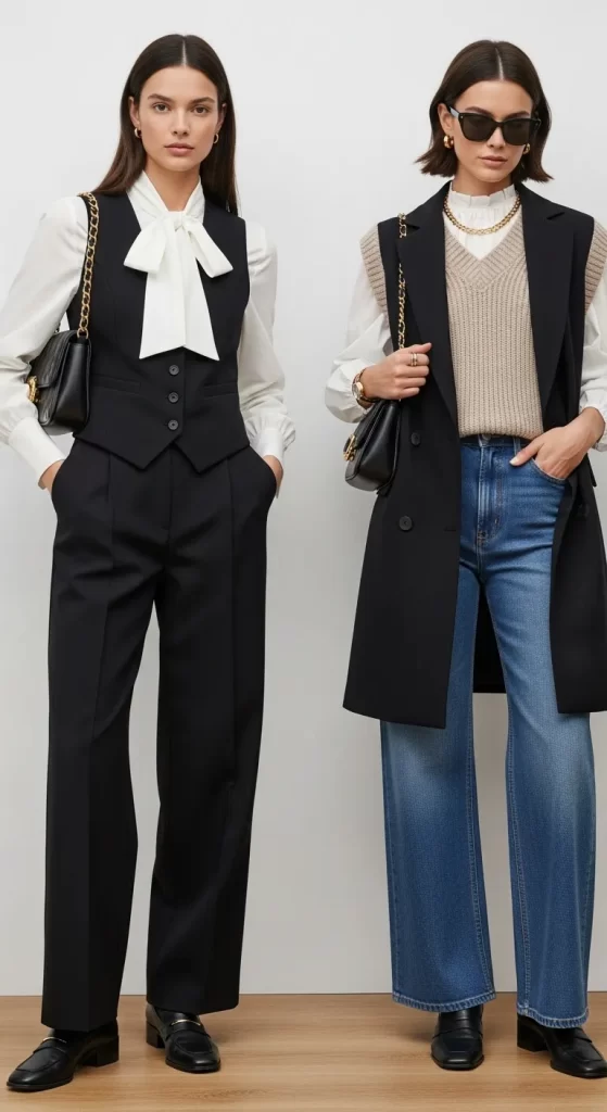  The Layered Vest and Blouse