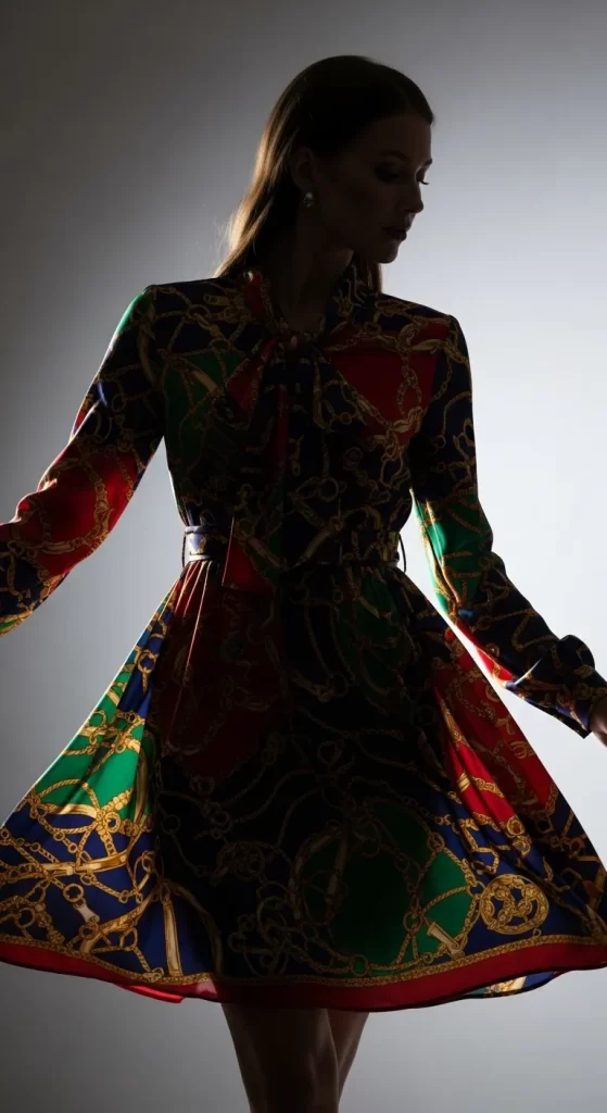 The Vibrant Chain-Print Dress