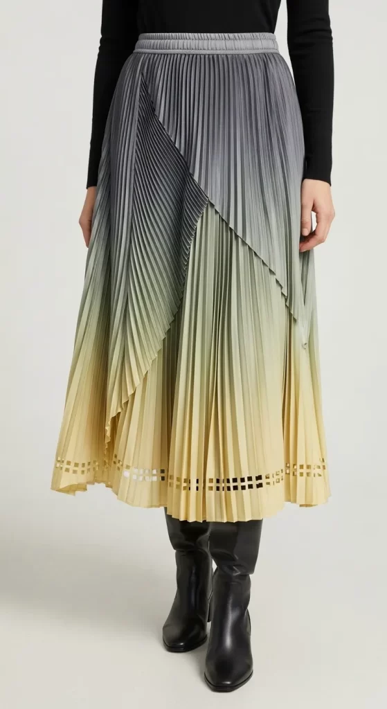 The Artistic Ombré Pleated Skirt