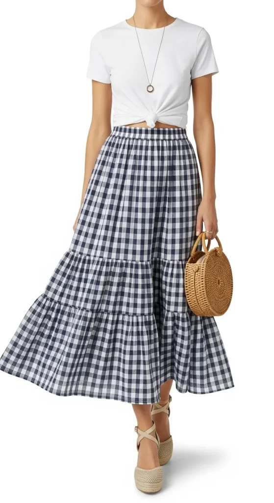 The Gingham Skirt & Knotted Tee