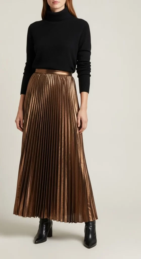 The Metallic Pleat Skirt Ensemble