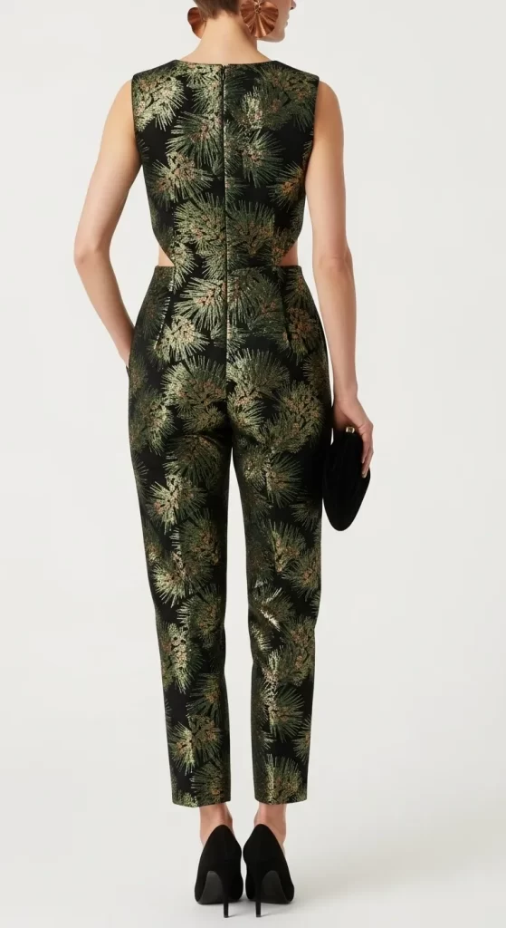 The Gilded Pine Jacquard Jumpsuit