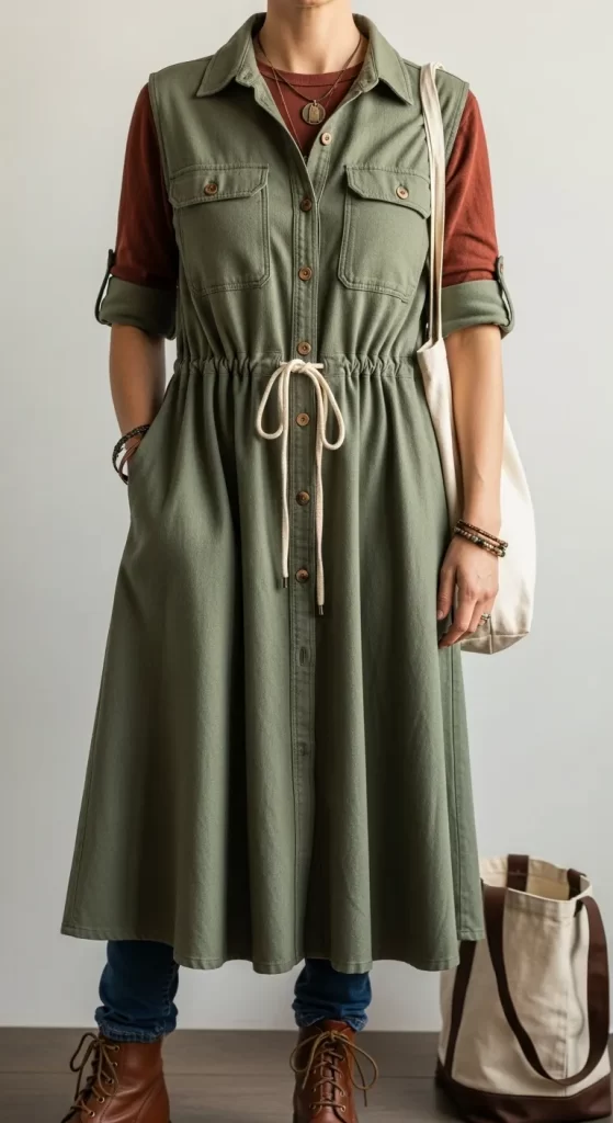  The Layered Utility Shirtdress