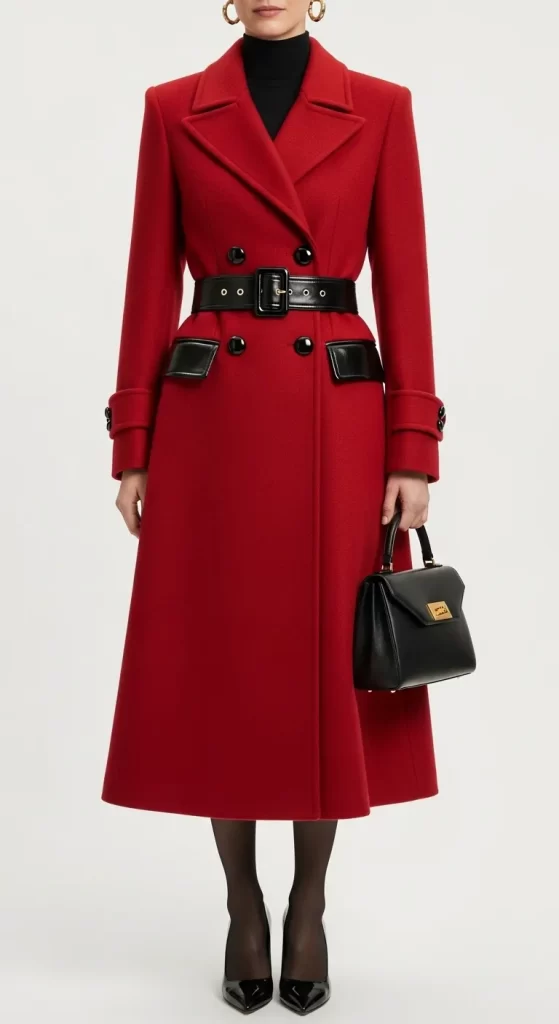The Commanding Red Wool Coat