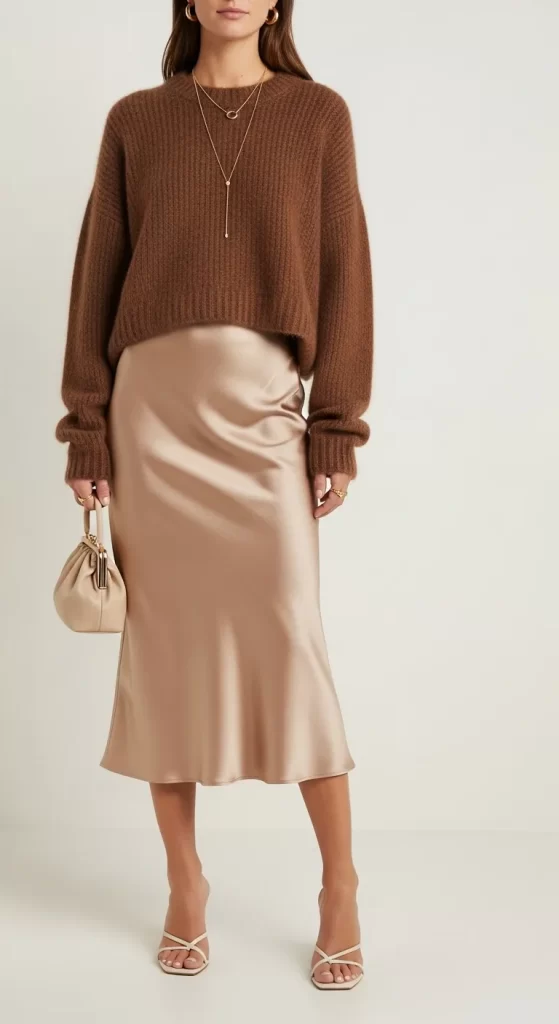 The Luxe Sweater and Satin Pairing The Luxe Sweater and Satin Pairing