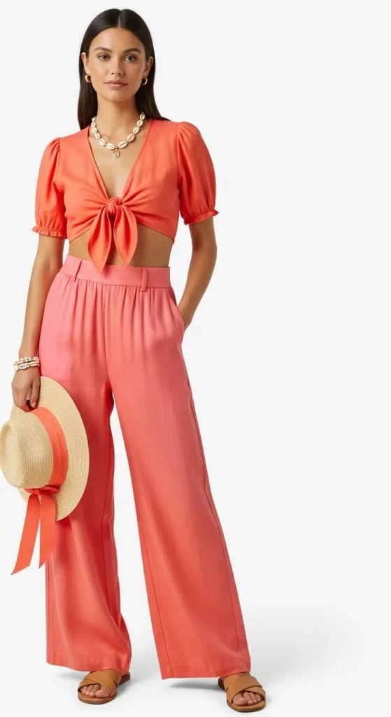 The Breezy Coral Two-Piece Set